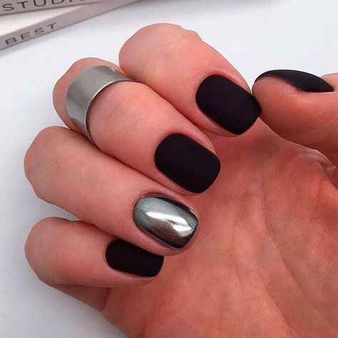 Black Chrome Nail, Black Chrome Nails, Red Chrome Nails, Chrome Designs, Mens Nails, Chrome Nails Designs, Squoval Nails, Nude Nail Designs, Chrome Nail