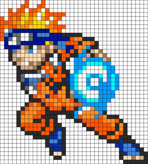 Naruto Perler Bead Pattern / Bead Sprite Naruto Bead Pattern, Anime Sprites, Naruto Perler Beads, Naruto Perler, Pixel Art Manga, Image Pixel Art, Modele Pixel Art, Pixel Art Pokemon, Pixel Beads