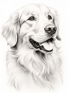 Head Step By Step, Dog Caricature, Dog Spray, Old Golden Retriever, Celebrity Dogs, Realistic Pencil Drawings, Famous Dogs, Dog Sketch, Female Art Painting