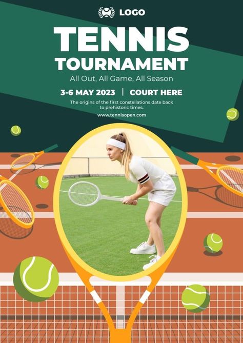 Hand-drawn Tennis Tournament Poster Tennis Poster Design, Tennis Tournament Poster, Table Tennis Tournament, Tournament Poster, Miami Open, Mood Design, Tennis Posters, Tennis Champion, Tennis Tournament