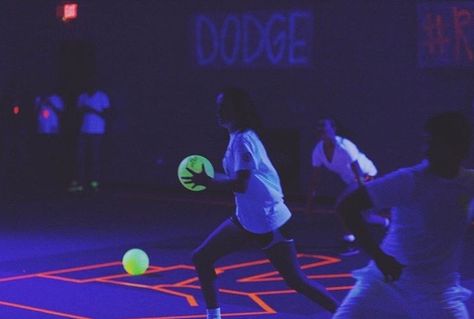 Glow in the dark dodgeball Glow In The Dark Dodgeball, Glow In The Dark Pep Rally, Splatter Room, Rally Ideas, Rally Idea, Youth Activities, Pep Rally, Event Activities, Student Council