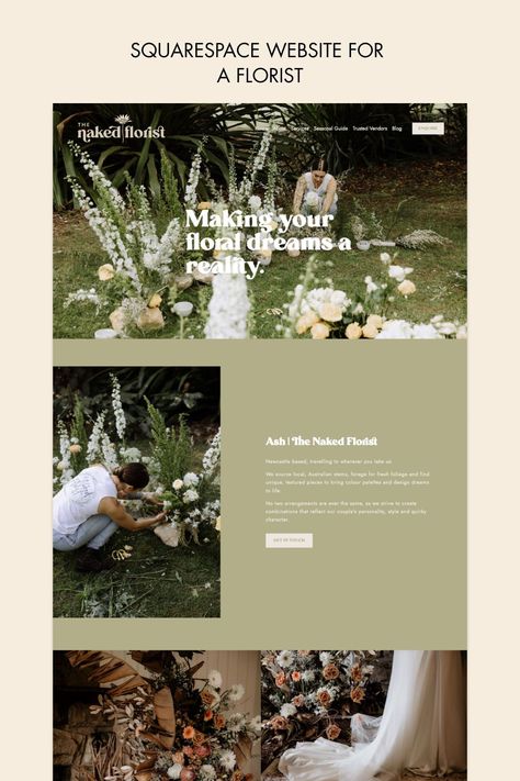 Florist Website Design Inspiration, Floral Website, Florist Website, Florist Business, Wix Web Design, Newcastle Australia, Squarespace Template, Wix Website Templates, Squarespace Design