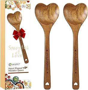 Wooden Heart Spoons - Heart Shaped Wooden Spoon Kitchenware for Cooking with Love, Unique Mother's Day Gifts for Cooks Hostesses Mom Grandma Wife Weddings House Warming Kitchen Accessories (2 PCS) Love Spoons, Grandmas Christmas, Unique Mothers Day Gifts, Wooden Heart, Gifts For Cooks, Wooden Spoon, Mom And Grandma, Christmas Mom, Wooden Spoons