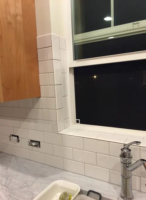 Tile Kitchen Window Sill, Tiles Window Sill, Kitchen Window With Tile Surround, Tiled Window Sill Bathroom, Tile Around Kitchen Window No Trim, Mosaic Tile Window Sill, Kitchen Tile Around Window, Subway Tile Around Window, Tiled Window Sill Kitchen