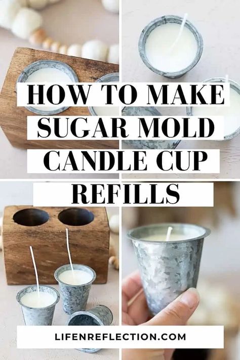 How to Make Sugar Mold Candles to Refill Inserts Sugar Molds Decor, Lavender Soap Recipe, Diy Candles At Home, Candle Diy Projects, Diy Taper Candles, Sugar Mold Candle Holder, Mold Candles, Candle Making Tutorial, Homemade Gifts For Friends