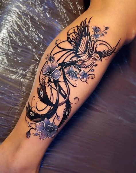 Pin on tats Tato Phoenix, Phoenix Tattoo Feminine, Small Phoenix Tattoos, Phoenix Tattoo Design, Tattoos For Women Flowers, Forearm Tattoo Women, Leg Tattoos Women, Dope Tattoos For Women, Thigh Tattoos Women