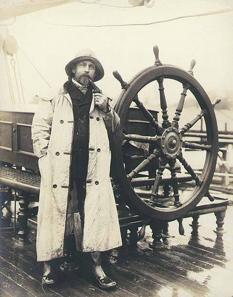 Sea Captain, 1901 Sweet Rain, Sea Captain, Salt Air, Foto Art, A Ship, Spinning Wheel, Tall Ships, Rain Coat, Cthulhu