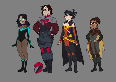 Genderbend Batfamily, Female Damian Wayne Fanart, Damian Wayne Genderbend, Batfamily Genderbend, Fem Damian Wayne, Nightwing Genderbend, Female Tim Drake, Female Damian Wayne, Batman Genderbend