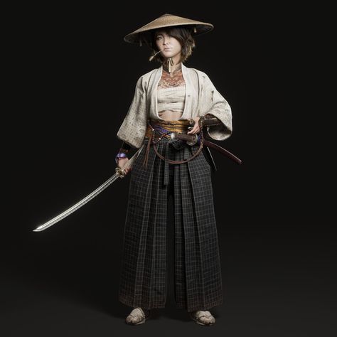 ArtStation - Samurai Japanese Female Samurai Outfit, Samurai Top Knot, Female Samurai Cosplay, Samurai Female Outfit, Female Samurai Outfit, Samurai Outfit Women, Japanese Samurai Outfit, Samurai Outfit Character Design, Fantasy Japanese Clothing