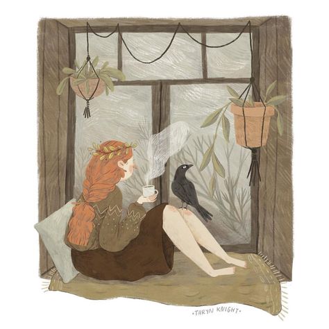 Taryn Knight, Diy Illustration, Woodland Illustration, 동화 삽화, Autumn Illustration, Gambar Figur, Arte Sketchbook, Reading A Book, Illustration Artists