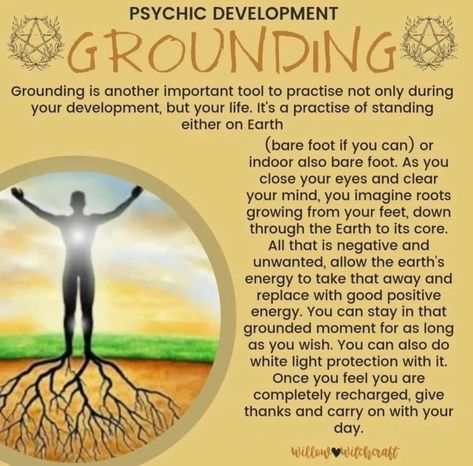 Grounding Exercises Witchcraft, Apothecary Grimoire, How To Ground Yourself Spiritually, Grounding Witchcraft, Grounding Methods, Apothecary Journal, Witch Divination, Psychic Development Exercises, Spiritual Awakening Higher Consciousness