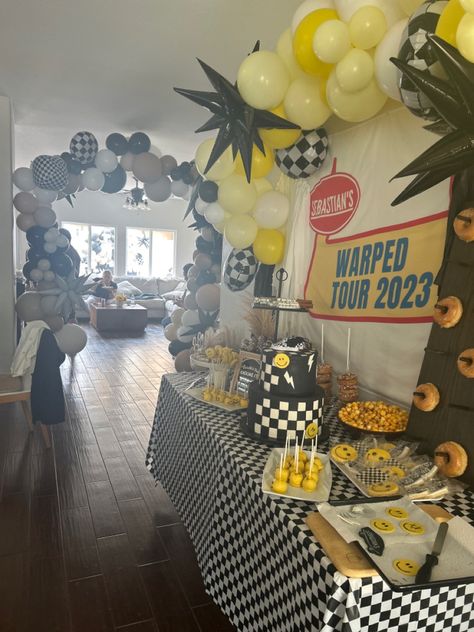 Warped Tour 3rd Birthday, Warped Tour Themed Party, Punk Rock 1st Birthday, Warped 4 Birthday, Punk Rock First Birthday, Punk First Birthday, Pop Punk Birthday Party, Warp Tour Birthday, Emo 1st Birthday