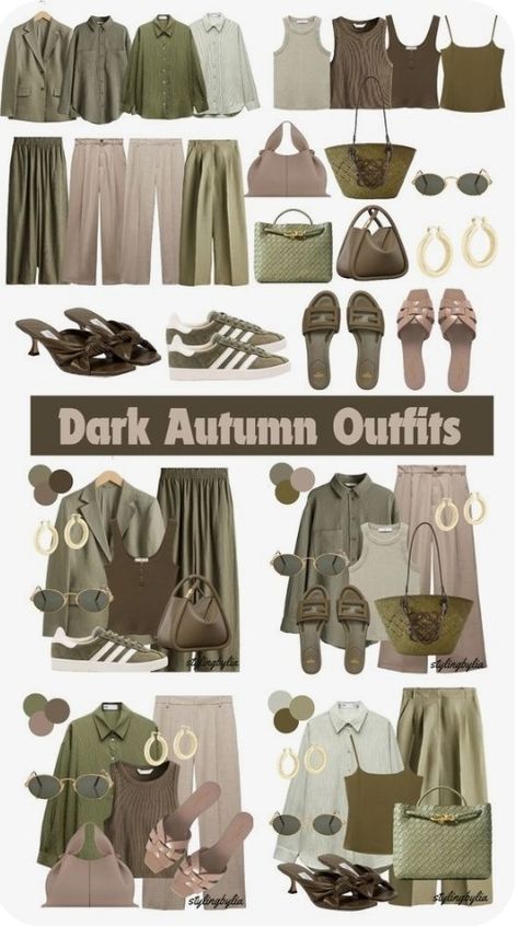 Taupe Outfit, Skirts Ideas, Color Combos Outfit, Color Combinations For Clothes, Classic Style Outfits, Deep Autumn, Dark Autumn, Fall Color Palette, Trendy Fall Outfits