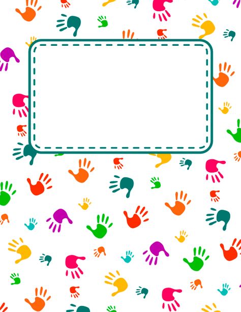 Free printable handprint binder cover template. Download the cover in JPG or PDF format at http://bindercovers.net/download/handprint-binder-cover/ Cover Page, Teacher Binder Cover, Free Printable Binder Covers, Printable Binder Covers Free, 3 Ring Binder Cover Printable Free, Binder Cover And Spine Templates Free Editable, Editable Binder Covers Free, Preschool Portfolio, Binder Covers Free