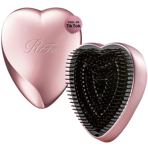 ReFa HEART BRUSH ROSE GOLD | Heart Shaped Detangling Brush for Women | Small Hair Brush for Thick Hair | Hair Detangler Hair Brush Travel Hair unbrush Small Hair Brush, Heart Brush, Teasing Brush, Effortless Hair, Travel Hair, Travel Hairstyles, Womens Hair, Natural Hair Oils, Hair Dryer Brush