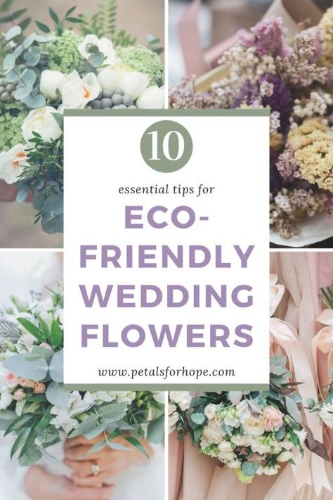 Eco-Friendly Wedding Flowers: 10 Essential Tips · If you are looking to plan a sustainable wedding, these tips will help you have beautiful wedding flowers that help our planet! From finding a sustainable florist to donating your wedding flowers, you'll discover plenty of great eco-friendly wedding flower ideas! #ecofriendlywedding #weddingtips #sustainablewedding #ecofriendlyflowers #weddingflowers Eco Friendly Wedding Flowers, Sustainable Wedding Flowers, Eco Friendly Wedding Decor, Eco Friendly Wedding Invitations, Wedding Flower Alternatives, Sustainable Wedding Dress, Sustainable Flowers, Paper Bouquet, Beautiful Wedding Flowers