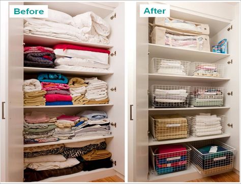 Bathroom Towel Storage Closet, Wash Cloth Storage Ideas, Bedroom Pantry, Towel Storage Ideas, Diy Shelving, Closet Organisation, Airing Cupboard, Organizing Linens, Organized Closet