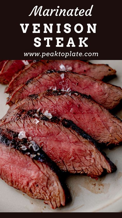 Marinated Venison Steak Backstrap Marinade Venison, Venison Steak Marinade Recipes, Deer Loin Marinade, Marinade For Venison Steak, Grilled Deer Steak, Brine For Venison, Venison Steak Recipes Cast Iron, Deer Steak Recipes Skillet, Deer Cutlets Recipe