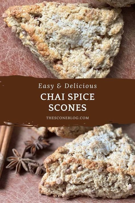 Chai Scones, Tea Scones Recipe, Vanilla Bean Scones, Oat Scones, English Scones, Spiced Chai, Scones Recipe Easy, Homemade Scones, Scones Easy