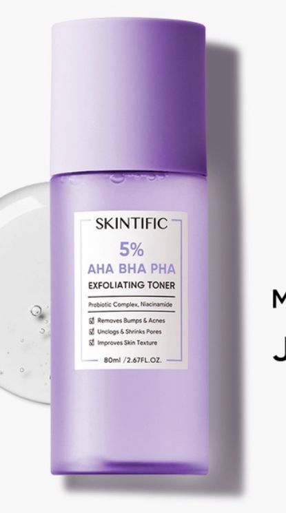 ￼SKINTIFIC - 5% Aha Bha Pha Exfoliating Toner Face Care Routine, Acne Skincare Routine, Skincare Samples, Exfoliating Toner, Aha Bha, Gentle Exfoliator, Shrink Pores, Improve Skin Texture, Face Care