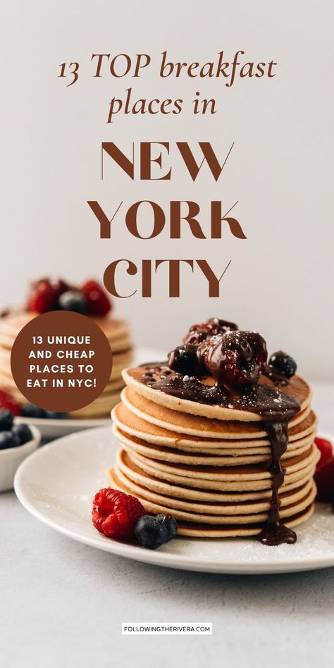 Breakfast In New York City, New York Breakfast, Nyc Breakfast, Places In New York City, Nyc Spots, Cheap Breakfast, Nyc Places, Brunch Nyc, New York City Vacation