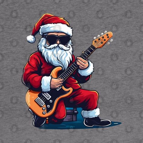 Check out this awesome 'Santa+Claus+playing+guitar' design on @TeePublic! Santa Claus Drawing, Christmas Pebble Art, New Year Diy, Christmas Drawings, Christmas Yard Art, Merry Christmas Wallpaper, Santa Pictures, Music Pictures, Christmas Yard