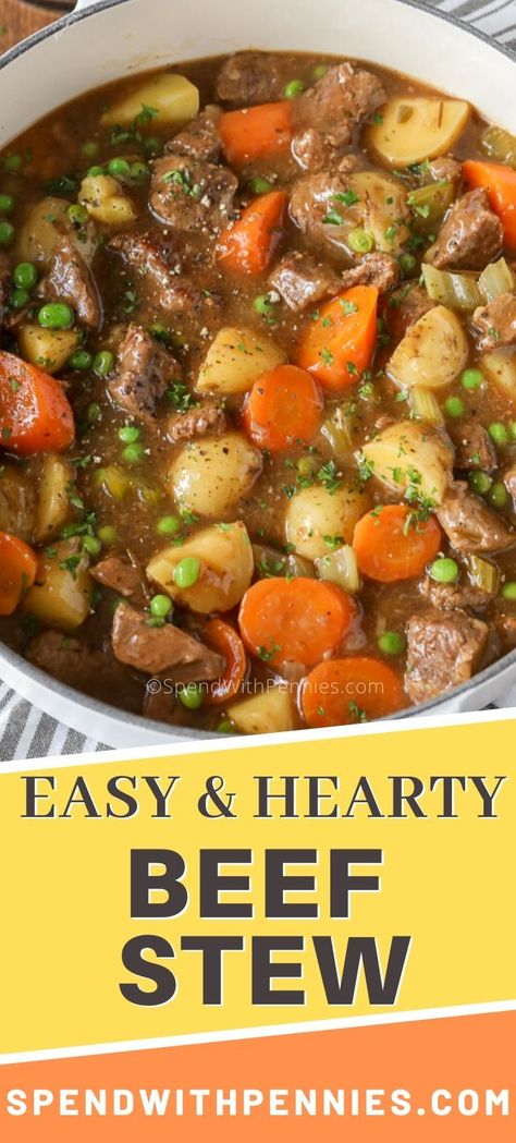 Beef Stew With Cream Of Celery Soup, Crockpot Beef Stew With Lipton Onion Soup, Beef Stew With Gravy Packet, Beef Stew With Gravy Recipe, Beef Stew Onion Soup Mix Easy Recipes, Campbell Beef Stew, Thick Beef Stew Stove Top, Lipton Onion Soup Beef Stew Crockpot, Beef Stew With Campbells Soup