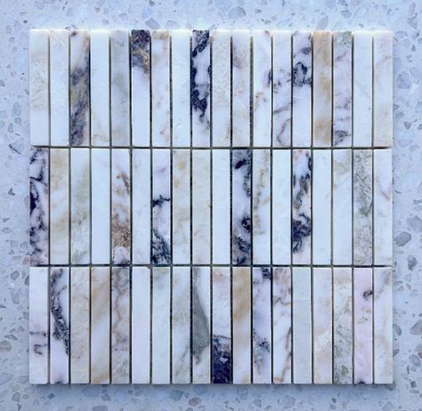 Calacatta Viola Mosaic Sticks Marble Tile Backsplash Kitchen, Calacatta Viola, Porcelain Mosaic Tile, Tile Projects, Tile Inspiration, Marble Tiles, Porcelain Mosaic, Marble Mosaic, Kit Kat