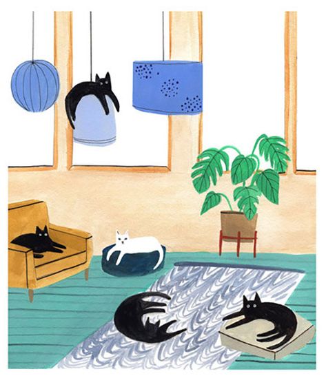 The Artwork of Kristen Solecki | Freelance Illustrator Tiny Canvas, House Illustration, Cat Art Print, Artist Portfolio, House Drawing, Artistic Expression, Dog Park, Cat Illustration, Freelance Illustrator