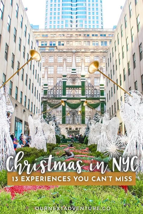 There's nothing more magical than New York City at Christmas! Here’s 13 festive things to do that you must add to your NYC holiday itinerary. #familytravel #nyc #newyork #christmas // Holiday Travel | NYC at Christmas | Christmastime in New York | Holiday Activities | Christmas Markets in the US | Live Music | Ice Skating | Christmas Decorations | Light Displays | Holidays Windows | Central Park | Carriage Ride | NYC in Winter Central Park At Christmas, Nyc Holiday Itinerary, Nyc Christmas Itinerary, Nyc Ice Skating, Central Park Carriage Ride, Central Park Christmas, Nyc In Winter, Holiday Itinerary, New York City At Christmas