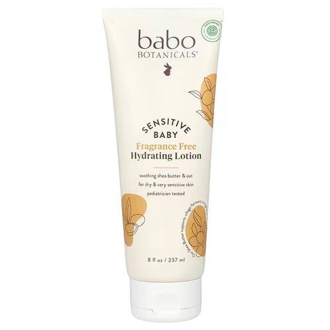 Babo Botanicals, Sensitive Baby, Hydrating Lotion, Fragrance Free, 8 fl oz (237 ml) Babo Botanicals, Phytic Acid, Massage Lotion, Women Supplements, Unrefined Shea Butter, Baby Lotion, Evening Primrose Oil, Evening Primrose, Folic Acid