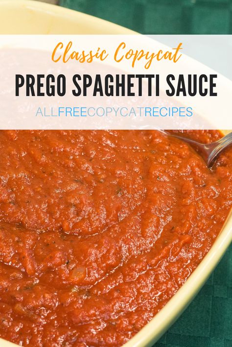 Meal With Meatballs, Prego Spaghetti Sauce Recipe, Prego Sauce Recipe, Canning Pasta Sauce, Best Homemade Spaghetti Sauce, Beef Spaghetti, Easy Dressing Recipe, Prego Sauce, Canned Spaghetti Sauce