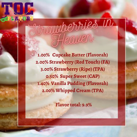 Diy Eliquid Recipes, Eliquid Recipe, Diy E Liquid, Recipe Calculator, White Frosting, Vanilla Pudding, Super Sweet, Juicing Recipes, Strawberry Shortcake