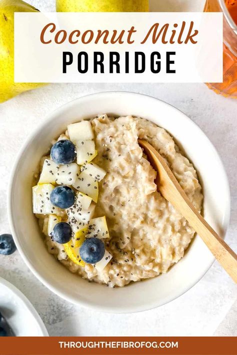 Coconut Milk Porridge Oatmeal With Coconut Milk, Coconut Milk Oatmeal, Recipes With Coconut Milk, Flour Porridge, Recipes With Coconut, Coconut Porridge, Delicious Healthy Breakfast, Milk Oatmeal, Coconut Oatmeal