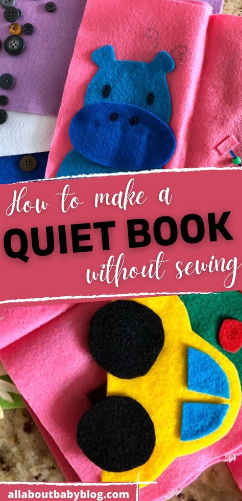 How To Make A Felt Busy Book, No Sew Baby, No Sew Quiet Book Pages, No Sew Felt Quiet Book Patterns Free, Felt Quiet Books Diy, No Sew Felt Toys, Quit Book Ideas Diy, No Sew Quiet Book, No Sew Busy Book