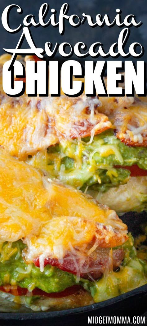 Chicken Avocado Tomato, Low Carb Dinner Chicken, California Chicken, Chicken Dinner Recipe, Avocado Chicken, Easy Chicken Dinner, Amazing Chicken, Diner Recept, Bacon And Cheese