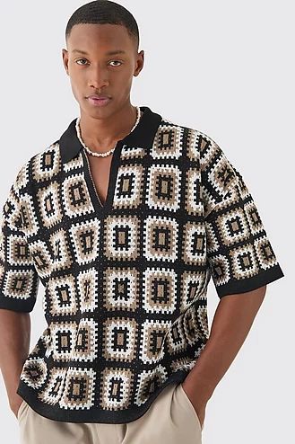 🔥 Fresh 'Fits Selling Fast Crochet Shirt Pattern, Pola Rok, Crochet Men, Going Out Shirts, Crochet Sweaters, Simple Crochet, Crochet Fashion Patterns, Sweatshirt Set, Blazer Shirt