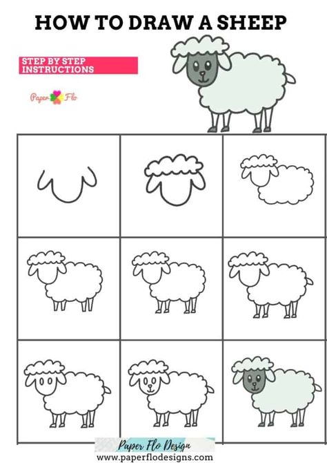 This is such an easy tutorial to draw a sheep. You’ll be ready to color this drawing in just a few minutes. I’ve also added lots of ideas for crafts that you can make with this sheep drawing. This simple technique uses less than 10 steps. To make the drawing of a sheep, we’ll start by drawing the head, then add the body, the legs, and a cute little tail. How To Draw A Sheep Easy, Sheep Drawing Step By Step, Draw Sheep Easy, Simple Lamb Drawing, How To Draw A Lamb, How To Draw A Sheep, Sheep Drawing Simple, Lamb Pics, How To Draw Sheep