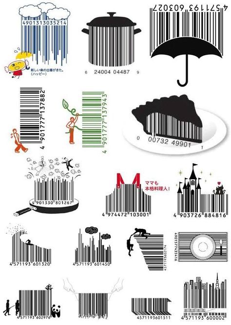 Cool Barcode Design, Graphisches Design, Bar Code, Code Art, Custom Stamps, Design Graphique, 로고 디자인, Art Plastique, Graphic Design Logo