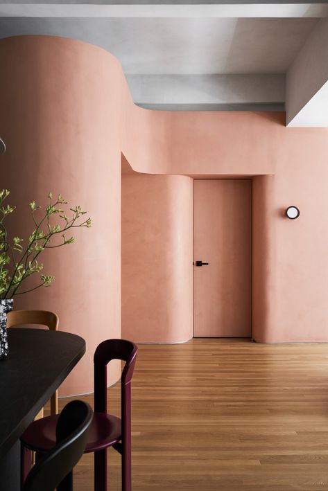 MKCA — Nomad Loft Lime Wash, Limewash Paint, New York Loft, Lime Paint, Wallpaper Project, Pink Living Room, Minimalism Interior, Plaster Walls, Brick And Mortar