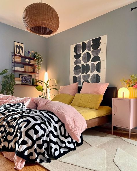 Facebook Pink And Yellow Decor, Home Shopping List, Colorful Bedroom, Architectural Designer, Dopamine Decor, Sleeping Room, Scandinavian Bedroom, Yellow Decor, House Bedrooms