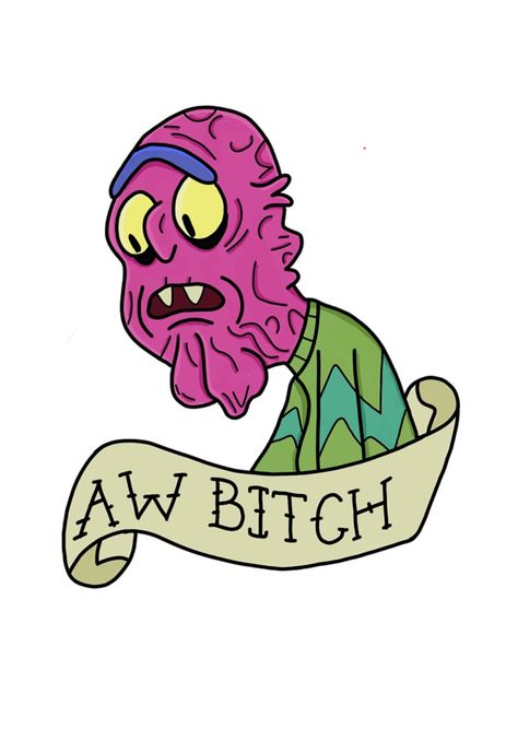 Rick and Morty x Scary Terry Rick And Morty Scary Terry, Scary Terry Rick And Morty, Scary Terry Tattoo, Rick And Morty Doodles, Rick And Morty Design, Scary Stickers, Scary Terry, Rick And Morty Tattoo, Rick And Morty Image