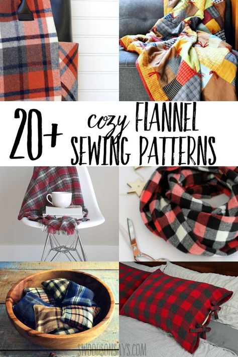 Cuddle up and get cozy with a fun flannel sewing project! Over 20 flannel sewing patterns for kids and adults, including ideas for how to use up flannel fabric scraps. #sewing #flannel #winter Flannel Material Projects, Diy Fleece Projects Christmas Gifts, Uses For Flannel Fabric, Sewing Projects With Flannel Fabric, Flannel Sewing Ideas, Flannel Hats Diy, What To Make With Fleece Fabric, Ideas For Flannel Fabric, Quilt With Flannel Backing