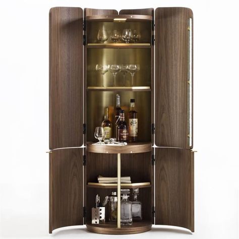 Mary Bar Cabinet by Porada Home Mini Bar, Hotel Minibar, Bar Cabinet Design, Bar In Casa, Cocktail Cabinet, Taichung, Drinks Cabinet, Mobile Bar, Furniture Details