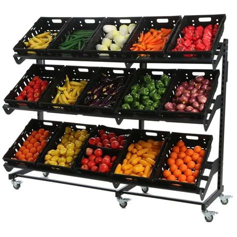 Stainless Steel Vegetable Display Rack, For Vegetable/ Fruits Shop at Rs 6500 in Kolkata Spanish Fruits, Fruit And Vegetable Display, Vegetable Trays, Vegetable Display, Vegetables List, Fruits And Vegetables List, Fruit Socks, Vegetable Rack, Yogurt Snacks