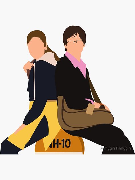 Jab We Met Movie Poster, Jab We Met Wallpaper Aesthetic, Jab We Met Stickers, Jab We Met Illustration Art, Jab We Met Painting, Jab We Met Drawing, Yjhd Drawing, Bollywood Movie Illustration, Bollywood Stickers Printable