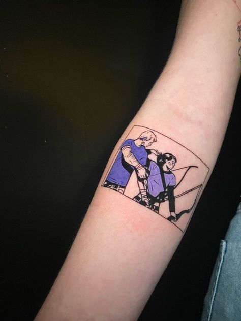 Hawkeye Tattoo, Hawkeye Comic, Marvel Hawkeye, Comic Tattoo, Kate Bishop, Hawkeye, I Tattoo, Triangle Tattoo, Geometric Tattoo