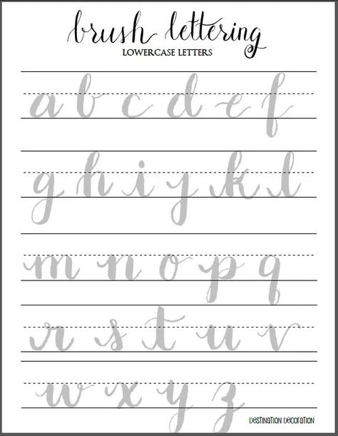 Good Notes Lettering, Brush Lettering Alphabet, Brush Lettering Worksheet, Lettering For Beginners, Hand Lettering Practice Sheets, Brush Lettering Practice, Brush Texture, Calligraphy Worksheet, Hand Lettering Worksheet