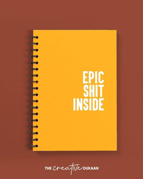 Write your EPIC SHIT inside this funky & minimalistic designed notebook & add a fun element to your desk! 
Quirky & Creative Office Décor
Diary as gift 
Cool Notebook, 
Funny Notebook, 
Quirky Notebook, 
Stylish Notebook, 
Funky Notebook, 
Office diary, 
Office creative diary Notebook Merchandise Design, A5 Notebook Cover Design, Diary Cover Design Creative, Quirky Notebooks, Funny Notebook Covers, Minimalist Notebook Cover, Notebook Design Ideas Cover, Journals Amazon, Notebook Cover Design Creative