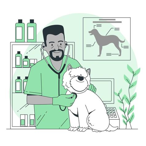 Veterinary concept illustration | Free Vector #Freepik #freevector Create A Story, Book Projects, Story Inspiration, Veterinarian, Cartoon Illustration, Cartoon Kids, Cool Suits, Book Activities, Graphic Resources